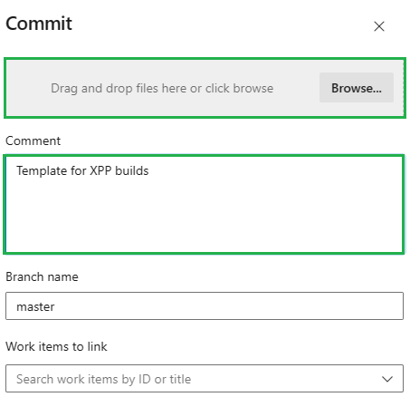 Azure DevOps commit file upload to repository