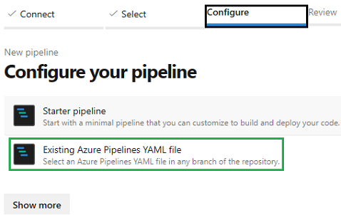 Azure DevOps create pipeline Configure step