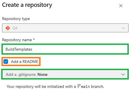 Azure DevOps Create repository
