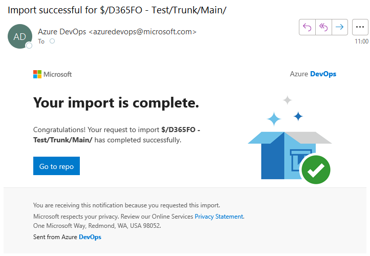 Import Complete Email
