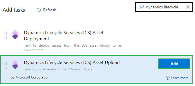 Add LCS Asset Upload