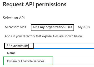 Dynamics Lifecycle Services Permission