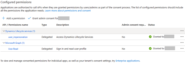 Application Permissions Consent Page