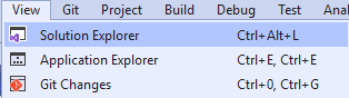 Visual Studio View Solution Explorer